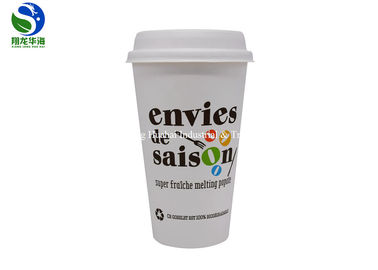 16oz Biodegradable Pla Paper Cups With CPLA Lid As Straw Coffee Cups