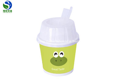 330ml Paper Ice Cream Cups With Plastic Lids Spoons Customized Container