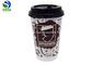 Printed PE Coated Double Wall Paper Cup , Disposable Paper Coffee Cup