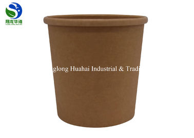 100% Reusable Paper Soup Bowls Heat Insulation For Noodle , Plastic / Paper Lid