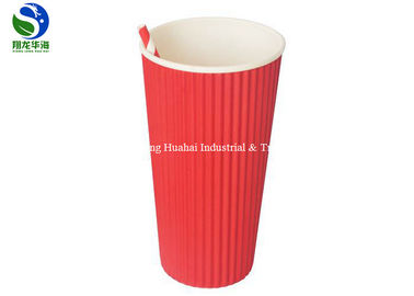 100% Biodegradable 12 Oz Ripple Wall Paper Cups Insulated For Hot Coffee Drinks