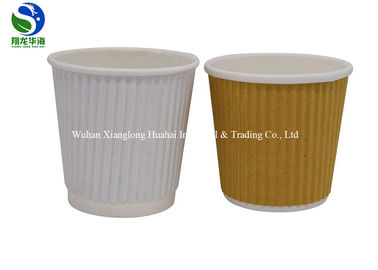 Custom PLA Coated Paper Cup Disposable Corrugated Wall Hot Coffee Cups 8oz