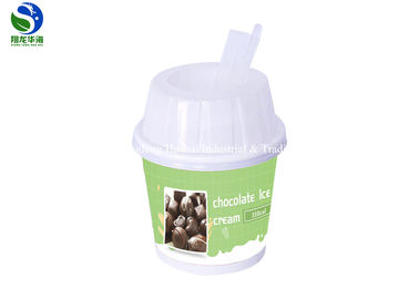 10oz Paper Ice Cream Cups Food Grade Disposable Ice Cream Bowls With Lids